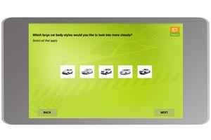 answer choices in RollaPoll survey show pictures of car body styles
