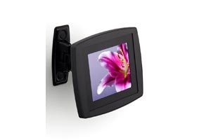 space saving Android survey tablet solution mounted on wall